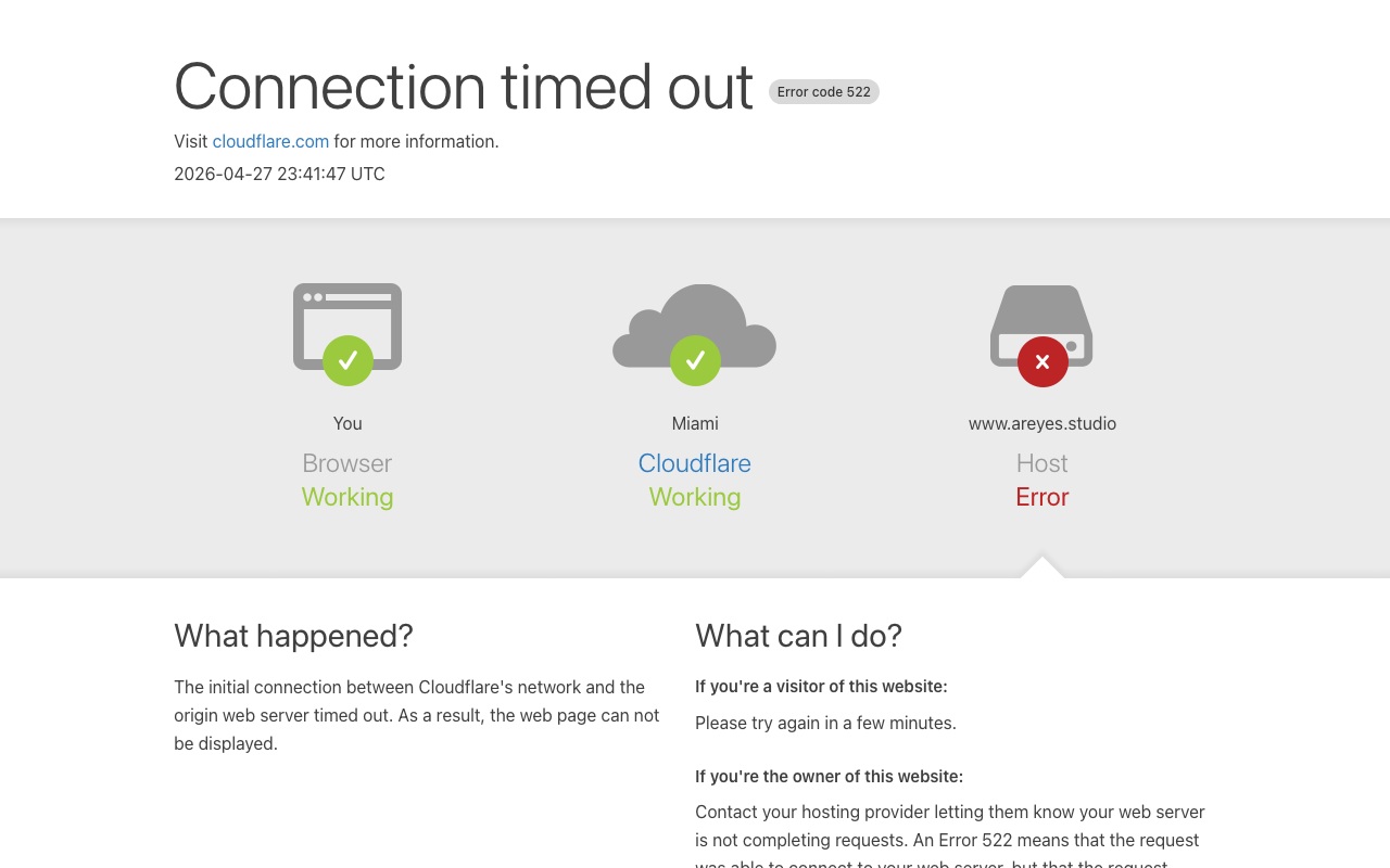 Homepage do Areyes