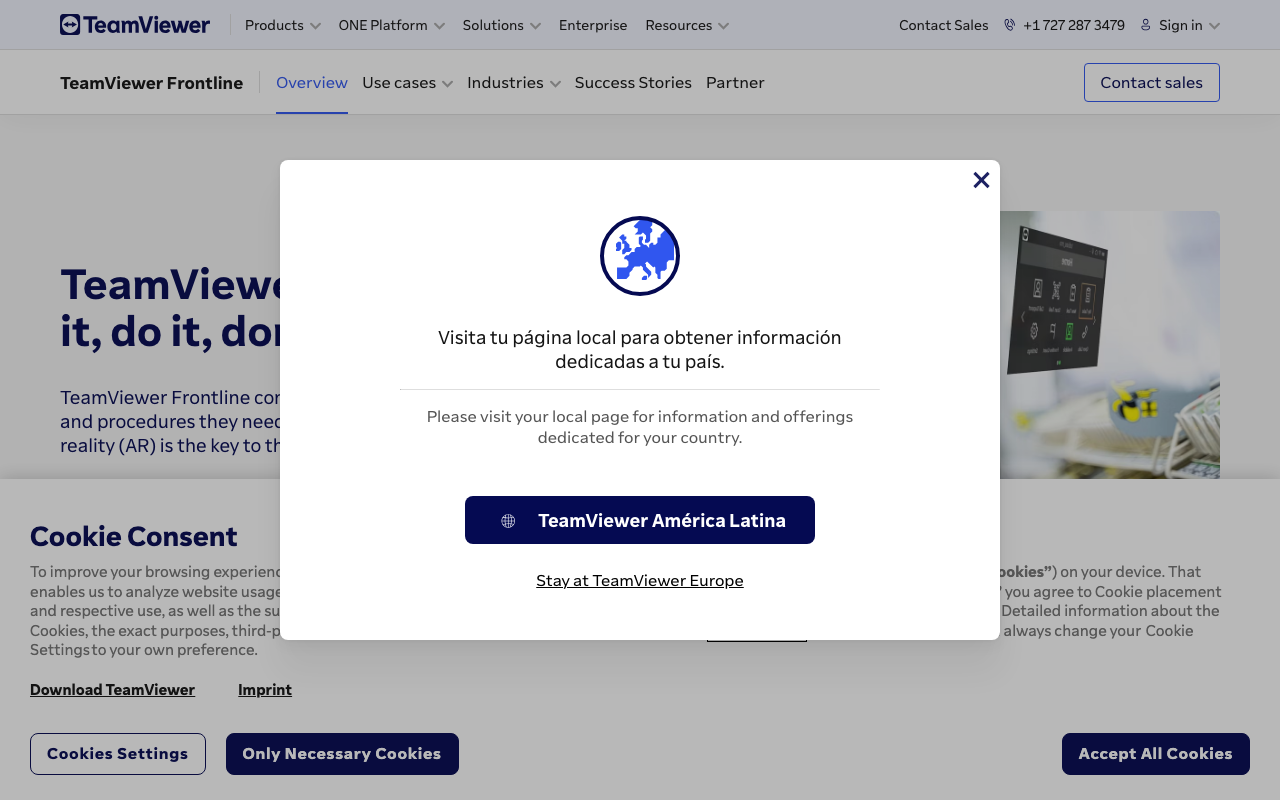 TeamViewer Frontline homepage