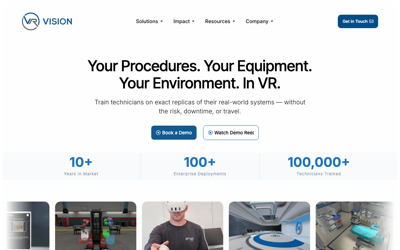 VR Vision Group homepage
