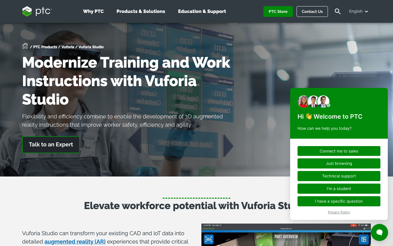 Vuforia Studio Partners (PTC Ecosystem) homepage
