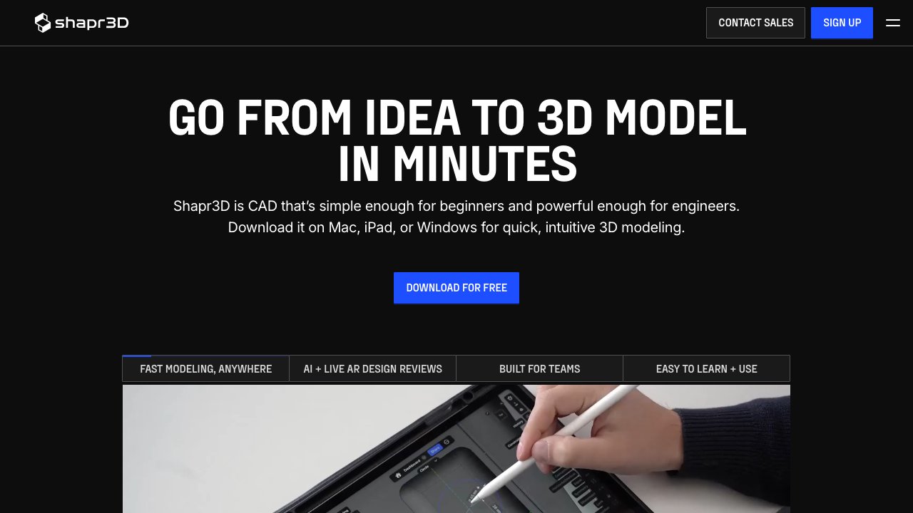 Shapr3D on Apple Vision Pro showing a precision mechanical assembly in full 3D