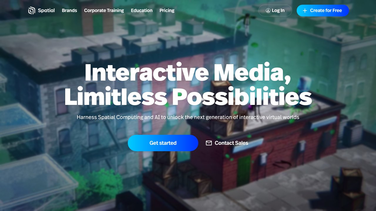 Spatial collaboration platform showing avatars in a 3D meeting space