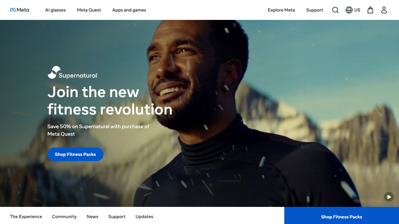 Supernatural VR fitness and wellness